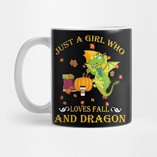 Just A Girl Who Loves Fall & Dragon Funny Thanksgiving Gift Mug